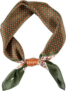 Vintage Silk Feel Square Schal für Männer Satin Bandana Tiny Medaillon Print Necker - Bild 1 von 87