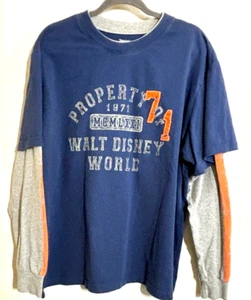 VTG Walt Disney World Adult XL Tee Shirt Distressed Layered Sleeves Y2K 90's - Picture 1 of 8