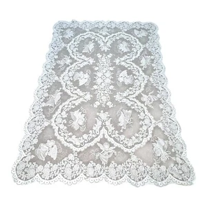 Vintage White Lace Heavenly Angels Holiday Tablecloth 54" X 80.5" Rectangle READ - Picture 1 of 6
