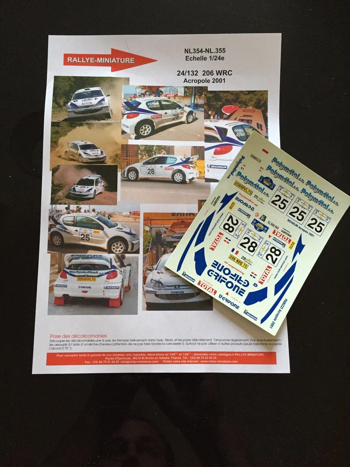 DECALS 1/24 PEUGEOT 206 RICHELMI ACROPOLIS RALLY 2001 WRC RALLYE ACROPOLE GRECE - Photo 1/1