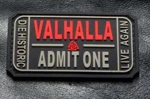 Ticket to Valhalla Admit One Vikings Mad Max PVC Rubber Hook Patch (YAP1) - Picture 1 of 1