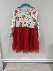 Exclusive Of Decoration Girls Dress Red Gingerbread Size 5 - Picture 1 of 5