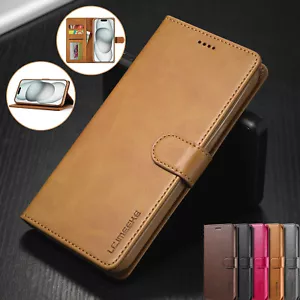Flip Leather Wallet Phone Case For iPhone 16 15 14 13 12 11 Pro Max XR 7 8 16E - Picture 1 of 28