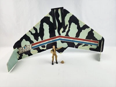 1983 GI Joe Falcon Glider & Tan Grunt w/ Helmet Complete & Has Crack - Image 1 of 4
