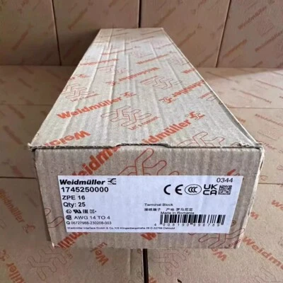 25pcs Weidmuller 1745250000 ZPE 16 Shrapnel Type 1-in 1-out Grounding Terminal - Image 1 of 4