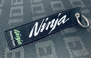 NINJA KAWASAKI RACING TEAM DOUBLE SIDE Racing Cell Holders Keychain Universal  - Picture 1 of 2