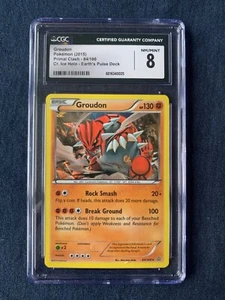 Groudon 84/160 Pokemon Primal Clash 2015 Cracked Ice Holo CGC Graded 8 NM/Mint - Picture 1 of 5