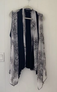 Always Indigo Größe 3X Damen durchsichtig weiß Blumenmuster und schwarz ärmelloses Achselzucken - Bild 1 von 5