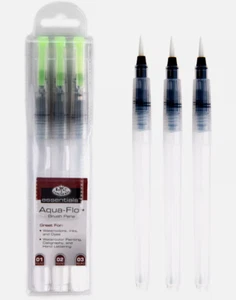 Aqua Flo Refillable Brush Pens Round 3 PCS - Picture 1 of 2