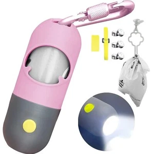 Dog Poop Bag Dispenser with Built-in LED Flashlight and Metal Clip for Leash,... - Picture 1 of 1
