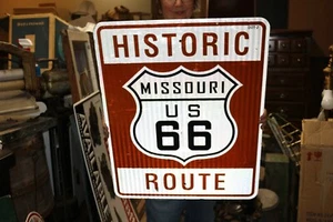 Authentic Vintage Missouri Historic Route 66 Highway 30" Metal Road Sign - Picture 1 of 4