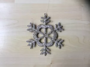 Luxury Diamante Snowflake Party Ornament with Beads - Picture 1 of 2