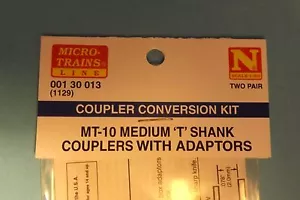 N Scale Micro-Train Couplers 1129 MEDIUM T-SHANK W / ADAPTORS 001-30-013 - Picture 1 of 2