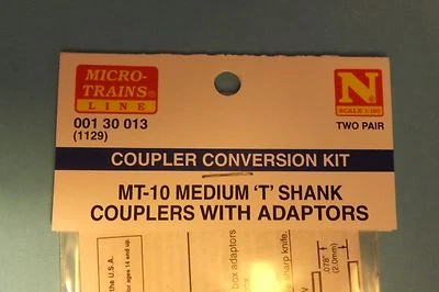 N Scale Micro-Train Couplers 1129 MEDIUM T-SHANK W / ADAPTORS 001-30-013 - Image 1 of 2