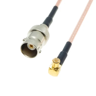 MCX MALE ANGLE to BNC FEMALE Plug Lot Coaxial Jumper RF Pigtail Coax RG316 Cable - Image 1 of 4