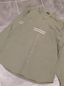Oakley Large Khaki Green Heavy Cotton Shirt Button Up Over-shirt Shacket - Picture 1 of 15