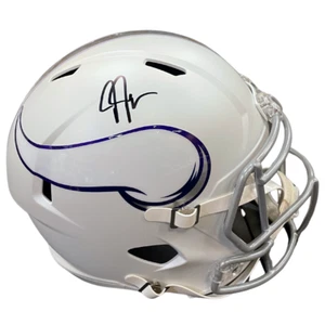 Justin Jefferson Autographed Vikings Winter Warrior Full-Size Replica Helmet - Picture 1 of 2