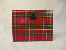 Message Photo Clip Board Free Standing MDF Plaid Wrapping Paper Pattern 6x8"