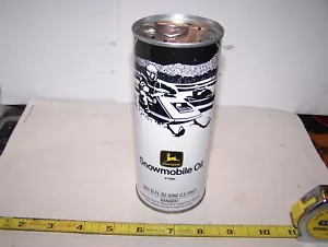JOHN DEERE Snowmobile Oil Can NOS FULL Pint Steel Pulltab Tractor Hit Miss Motor - Picture 1 of 14