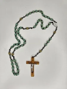 ANTIQUE VINTAGE ROSARY BEADS, IRISH CATHOLIC, MADE IN THE REPUBLIC OF IRELAND - Picture 1 of 5