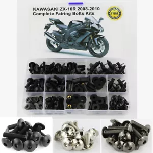 Kit completo de pernos de carenado tornillos kit tuercas apto para Kawasaki ZX-10R ZX10R 2008-2010 - Imagen 1 de 17