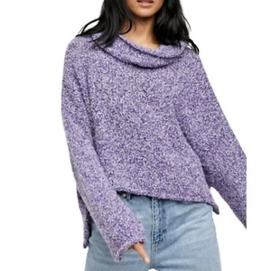 Free People Bff Pullover mit Wasserfallausschnitt in Grape Hyancith  - Bild 1 von 5