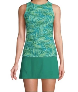 Traje de baño Tankini modesto cuello alto Lands' End - Talla: 14 largo - Nuevo con etiquetas - Imagen 1 de 11