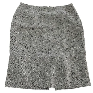 Jones New York Skirt Womens 6 Grey Black Tweed Straight Pencil Career Wool - Picture 1 of 6