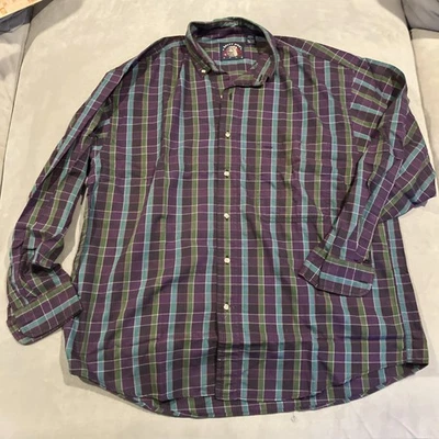 Camisa manga larga a cuadros negra, verde y púrpura vintage - GANT - Salado perro - L Foto 1 de 4