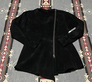 Giacca Moto Finley Pelle Nera Asimmetrica Donna S Scamosciata T37 - Foto 1 di 8