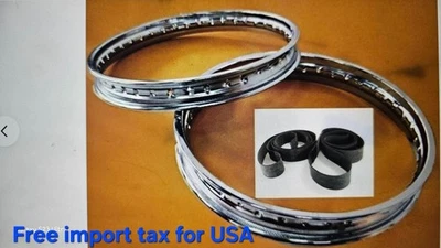 Fit YAMAHA YR1 YR2 YR2C YR3 YR3C  F&R STEEL WHEEL RIM SET+TAPE RUBBER #BI849# Foto 1 de 4