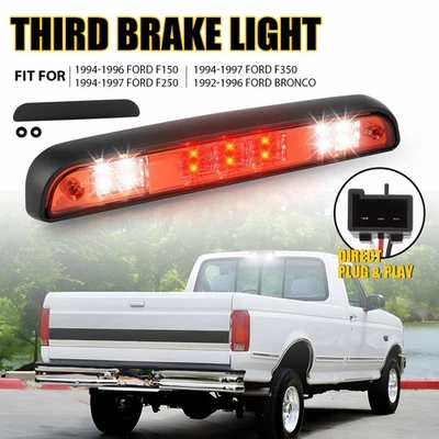For 1994-1996 Ford F-150 F-250 F-350 LED Third Brake Light White/Red Tail Lamp - Image 1 of 4
