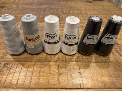 6-Talon American Sure Lock For Overlock Machines White, Black, & Gray - Image 1 of 4