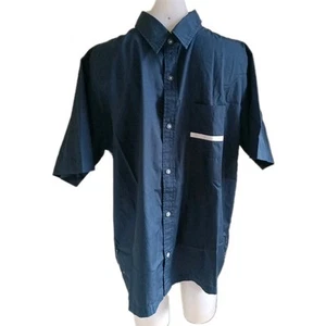 Quicksilver Men’s Short Sleeve Button Up Dark Blue Size XL - Picture 1 of 10