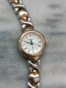 Fossil F2 ES 8730 Damenuhr silber & goldfarben massiv Edelstahl - Bild 1 von 5