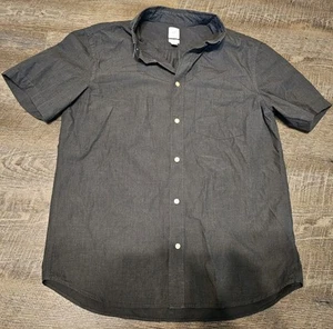 H&M regular fit Vintage Hemd edel Sommer Kurzarm dunkelgrau meliert Gr.M *w.Neu - Bild 1 von 6
