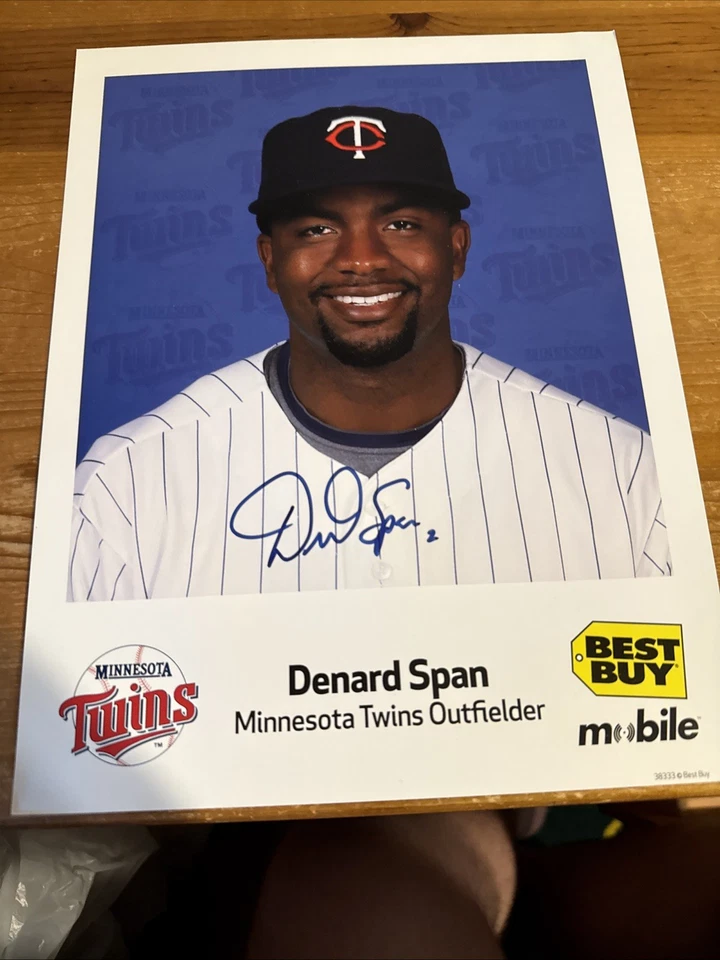 Denard Span Autografiado Minnesota Twins 8.5 x11 Foto Autenticación PSA Foto 1 de 4