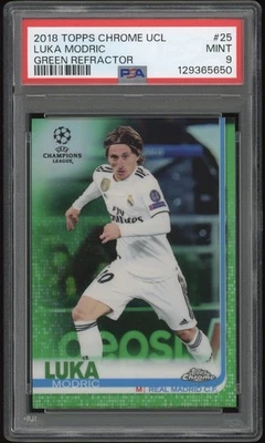 PSA 9 Luka Modric 2018 Topps Chrome UEFA Champions League #25 Green Refractor - Image 1 of 2