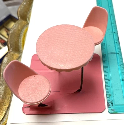 Vintage Tutti and Todd Mattel Sundae Treat Pink Doll Table & Chairs 3556 Japan - Image 1 of 4