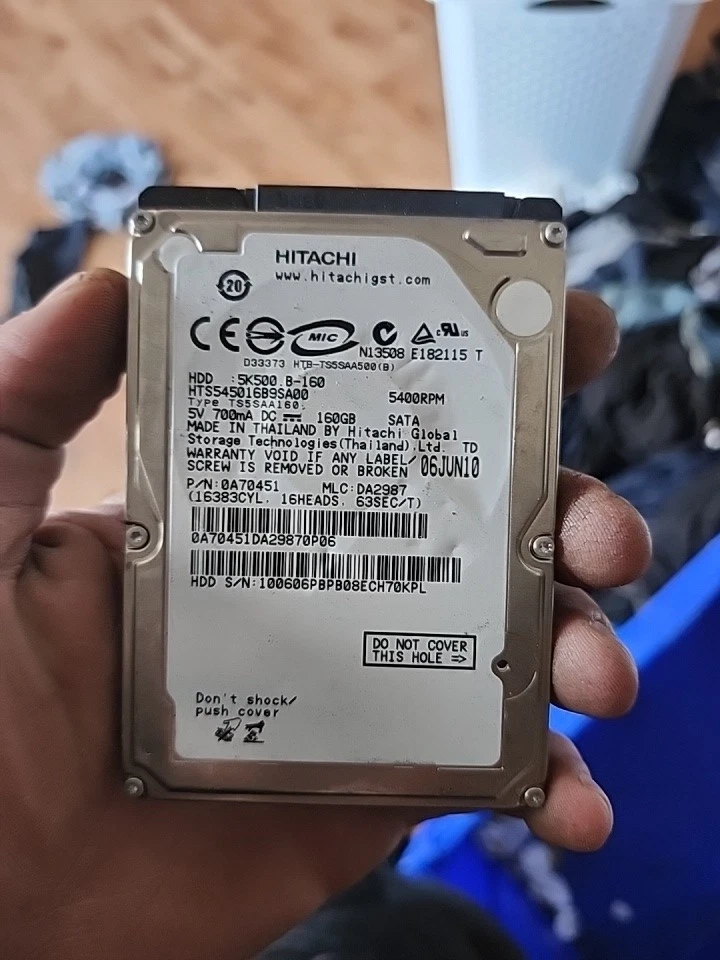 Hitachi 160GB HTS545016B9A300 5400RPM SATA 2.5" Laptop HDD Hard Disk Drive - Image 1 of 1