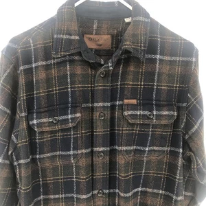 Orvis Big Bear Plaid peso medio flanella shacket scaldamani tasche uomo piccolo - Foto 1 di 11