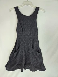 Free People Womens Sleeveless Lace Cutout Mini Dress Black Size Medium - Picture 1 of 9