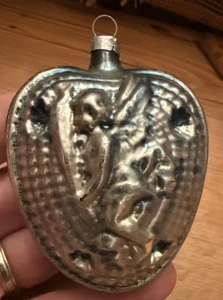 Vintage Glas Cherub Engel blau Weihnachten Germany Ornament - Bild 1 von 4