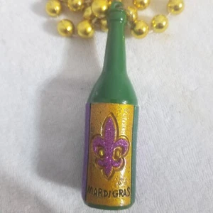 Karneval Karneval Perlen 20" Fleur de Lis Flasche Halskette New Orleans Parade - Bild 1 von 5