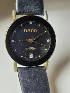 Rado Centrix Quarz Diamant Akzent schwarzes Zifferblatt Keramik Damenuhr, Datum, W/R - Bild 1 von 10