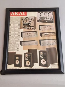 De colección 1978 Akai Carrete a Carrete Cassette Publicidad Especificación Precio Catálogo Enmarcado Raro - Imagen 1 de 4