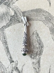 Jolie pendentif en argent Massif - Forme goutte - pierre verte - Imagen 1 de 2