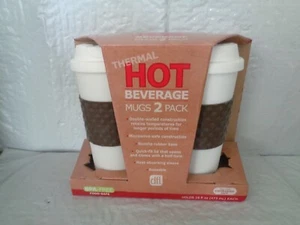 New - Thermal Hot Beverage - 2 Pack - Travel Mugs - Reusable Cups - Picture 1 of 2