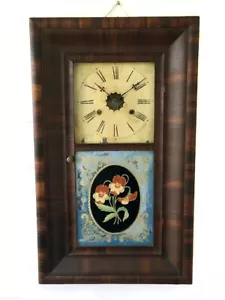 ANTIQUE 1850s JEROME & Co NEW HAVEN OGEE AMERICAN 30 HOUR WALL CLOCK - Foto 1 di 9
