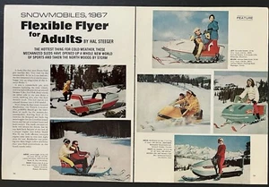 1966 Snowmobiles 1967 Flexible Flyer for Adults by Hal Steeger Vintage Print Ad - Picture 1 of 4